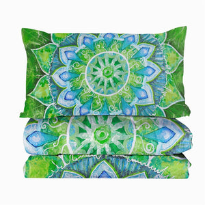 Mandala Summer Comforter Coverlet - Green Life