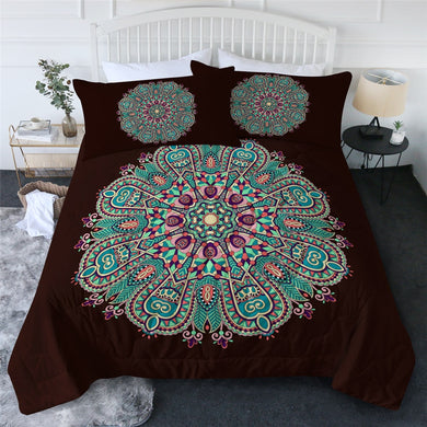 Mandala Summer Comforter Coverlet - Deep Ocean