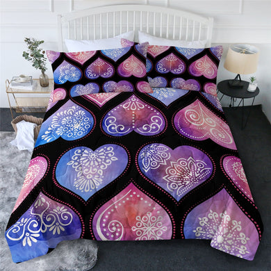 Mandala Summer Comforter Coverlet - Hearts