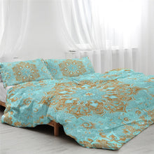 Load image into Gallery viewer, Mandala Quilt Cover Set - Into the Blue