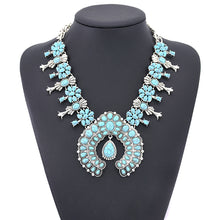 Load image into Gallery viewer, Tibetan Silver Necklace in Blue, Red or Black