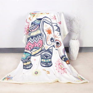 Happy Elephant Blanket Throw