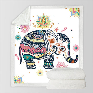 Happy Elephant Blanket Throw