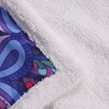 Load image into Gallery viewer, Purple Glowing Mandala Throw Blanket