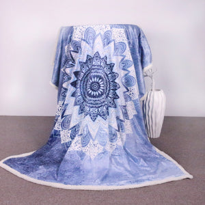 Cobalt Blue Mandala Throw Blanket