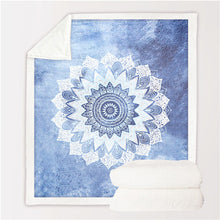 Load image into Gallery viewer, Cobalt Blue Mandala Throw Blanket