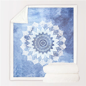 Cobalt Blue Mandala Throw Blanket