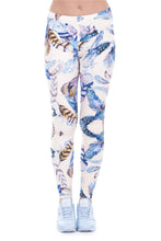 Load image into Gallery viewer, Feathers yellow Printed leggings