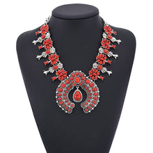 Load image into Gallery viewer, Tibetan Silver Necklace in Blue, Red or Black