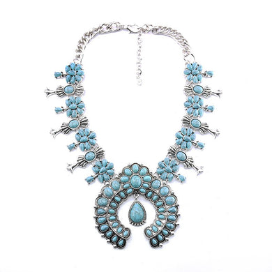 Tibetan Silver Necklace in Blue, Red or Black