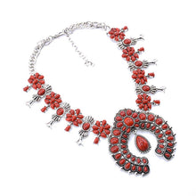 Load image into Gallery viewer, Tibetan Silver Necklace in Blue, Red or Black
