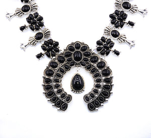 Tibetan Silver Necklace in Blue, Red or Black