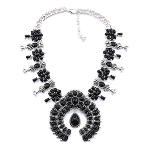 Tibetan Silver Necklace in Blue, Red or Black