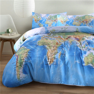 World Map Bed Set