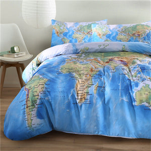 World Map Bed Set