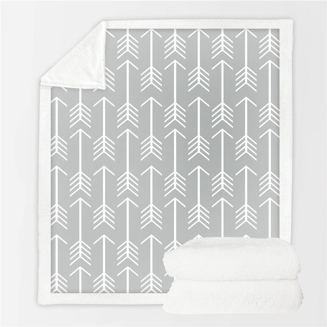 White Arrows Throw Blanket