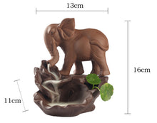 Load image into Gallery viewer, Elephant Backflow Incense Burner With 10Pcs Incense Cones