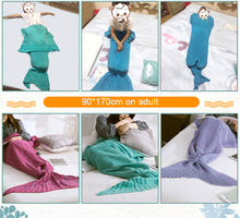 Load image into Gallery viewer, Mermaid Tail Blanket for Babies, Kids and Adults in 10 Colours