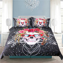Load image into Gallery viewer, Rock on Sugar Skull Bedding Set
