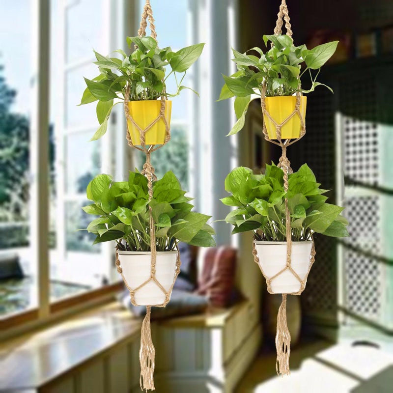 Double Macrame Plant Hanger