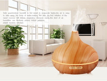 Load image into Gallery viewer, Wood colour Ultrasonic Humidifier With 7 Color Lights