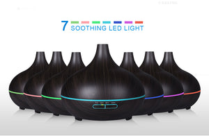 Wood colour Ultrasonic Humidifier With 7 Color Lights