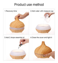 Load image into Gallery viewer, Wood colour Ultrasonic Humidifier With 7 Color Lights