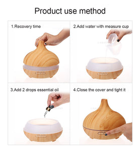 Wood colour Ultrasonic Humidifier With 7 Color Lights