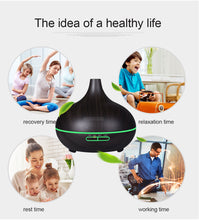 Load image into Gallery viewer, Wood colour Ultrasonic Humidifier With 7 Color Lights