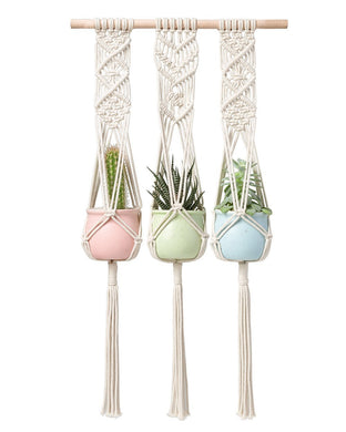 Macrame Plant Triple Hanging