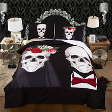 Load image into Gallery viewer, Skull Wedding Bedding Set