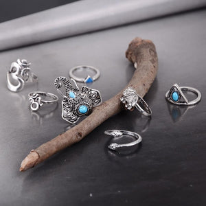 Elephant 8pcs Ring Set