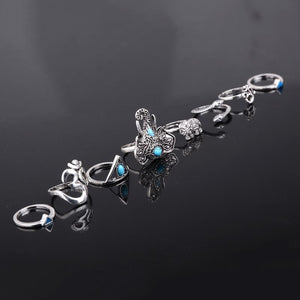 Elephant 8pcs Ring Set