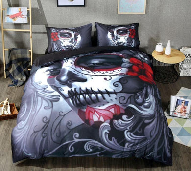 Black Skull Bedding Set