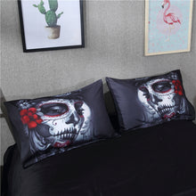 Load image into Gallery viewer, Black Skull Bedding Set