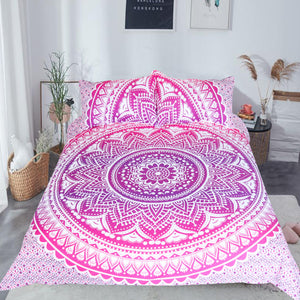 Mandala Quilt Cover Set - Pink Mandala