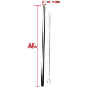 Eco-Friendly 8 Pcs Stainless Steel Straw + 2 Cleaning Brushes - Reusable