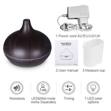 Load image into Gallery viewer, Wood colour Ultrasonic Humidifier With 7 Color Lights