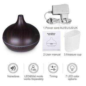 Wood colour Ultrasonic Humidifier With 7 Color Lights