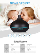 Load image into Gallery viewer, Wood colour Ultrasonic Humidifier With 7 Color Lights