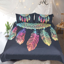 Load image into Gallery viewer, Mandala Quilt Cover Set - Black Dreamcatcher