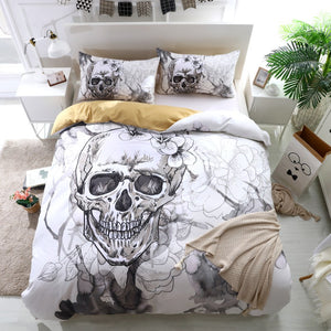 Forever Flowers Skull  Bedding set