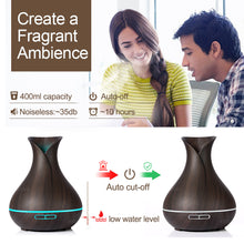 Load image into Gallery viewer, Wood colour Ultrasonic Humidifier With 7 Color Lights