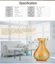 Load image into Gallery viewer, Wood colour Ultrasonic Humidifier With 7 Color Lights