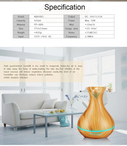 Wood colour Ultrasonic Humidifier With 7 Color Lights