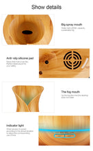 Load image into Gallery viewer, Wood colour Ultrasonic Humidifier With 7 Color Lights