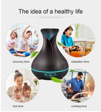 Load image into Gallery viewer, Wood colour Ultrasonic Humidifier With 7 Color Lights