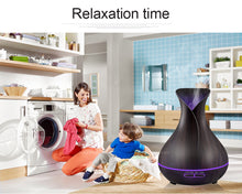 Load image into Gallery viewer, Wood colour Ultrasonic Humidifier With 7 Color Lights