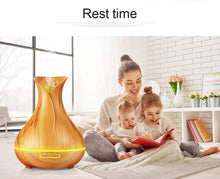 Load image into Gallery viewer, Wood colour Ultrasonic Humidifier With 7 Color Lights
