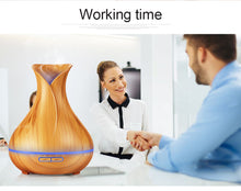 Load image into Gallery viewer, Wood colour Ultrasonic Humidifier With 7 Color Lights